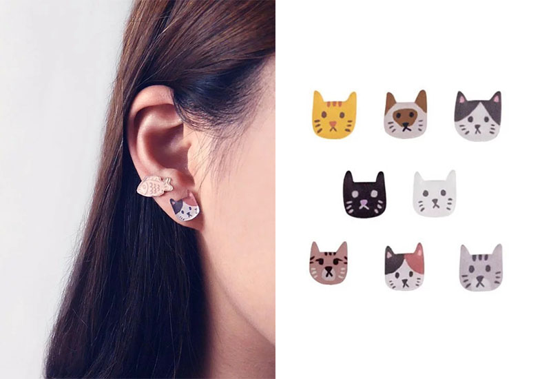 日日野餐 貓貓耳環耳夾別針(多款可選)